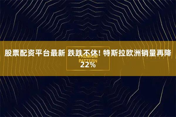 股票配资平台最新 跌跌不休! 特斯拉欧洲销量再降22%